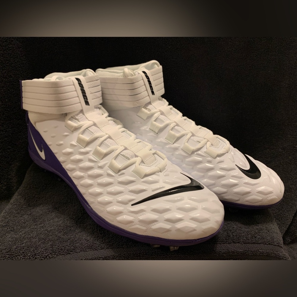 Nike Force Savage Pro 2 Football Cleats White Purple BV3969-100 Men's Size 16